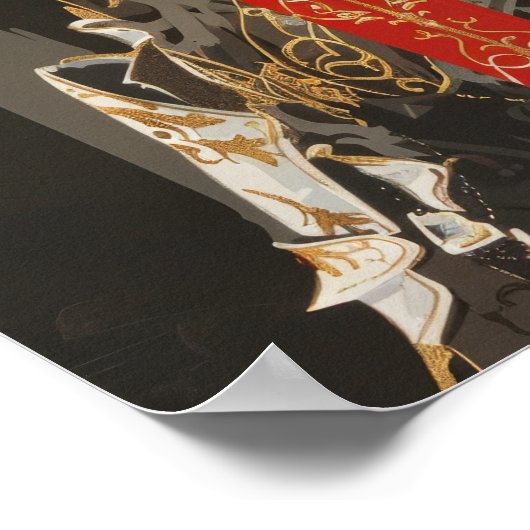 Schwarzes Papier Doppelbelichtung Weißes Rotes SW Poster (Ecke)