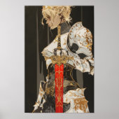 Schwarzes Papier Doppelbelichtung Weißes Rotes SW Poster (Vorne)