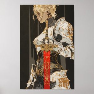 Schwarzes Papier Doppelbelichtung Weißes Rotes SW Poster
