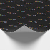 Schwarzes Papier mit eigenem Firmenlogo Geschenkpapier (Ecke)