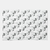 Schwarzes Parti-Farben-Mini-Goldendoodle-Hundemust Geschirrtuch (Horizontal)