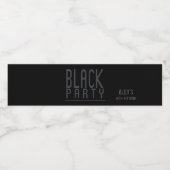 Schwarzes Party, ausgezeichnet Wasserflaschenetikett (Einzelnes Label)