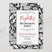 Schwarzes Party für die Mindestruhestandzeit Einladung (Vorne/Hinten)