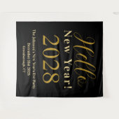 Schwarzes Party im Silvestergrauen Hintergrund Wandteppich (Vorderseite (Horizontal))