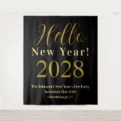 Schwarzes Party im Silvestergrauen Hintergrund Wandteppich (Vorderseite)