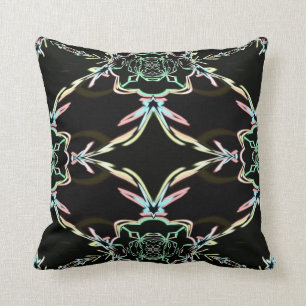 Schwarzes Pastell-Fraktalthrow-Kissen Kissen
