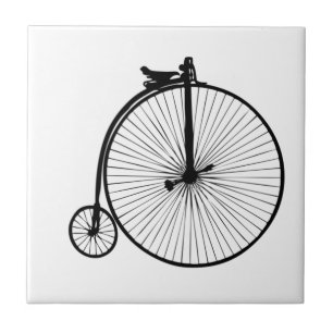 Schwarzes Penny-Farthing-Vintage-Fahrrad Fliese
