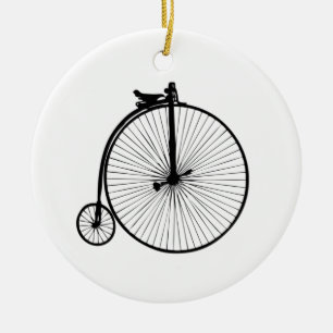 Schwarzes Penny-Farthing-Vintage-Fahrrad Keramik Ornament