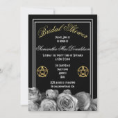 Schwarzes Pentagramm Brautparty Einladung (Vorderseite)