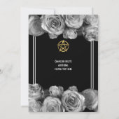 Schwarzes Pentagramm Brautparty Einladung (Rückseite)