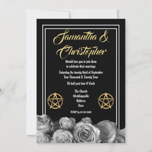 Schwarzes Pentagramm Einladung (Vorderseite)