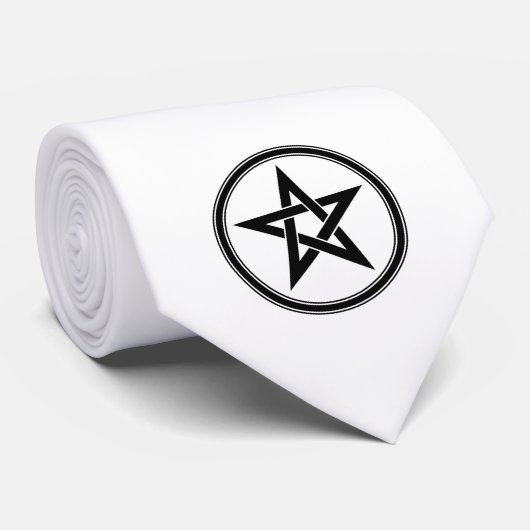 schwarzes Pentagramm Krawatte (Gerollt)