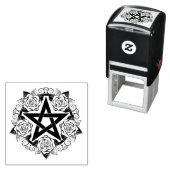 Schwarzes Pentagramm mit Rose Blume Permastempel (Beispiel)