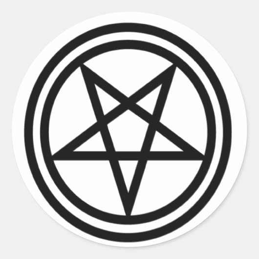 Schwarzes Pentagramm Runder Aufkleber (Vorderseite)