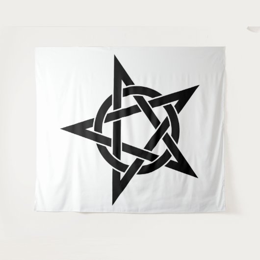 Schwarzes Pentagramm Wandteppich (Vorderseite (Horizontal))