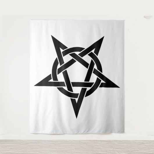 Schwarzes Pentagramm Wandteppich (Vorderseite)