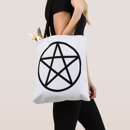Schwarzes Pentakel Pentagramm Tasche (Von Nahem)