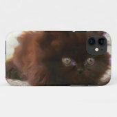 Schwarzes persisches Kätzchen Case-Mate iPhone Hülle (Rückseite (Horizontal))
