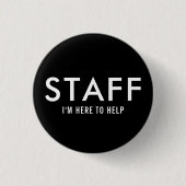 Schwarzes Personal hier zur Hilfe Schaltfläche Button (Vorderseite)