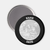 Schwarzes Personalisiertes Foto Magnet (Vorderseite/Rückseite)