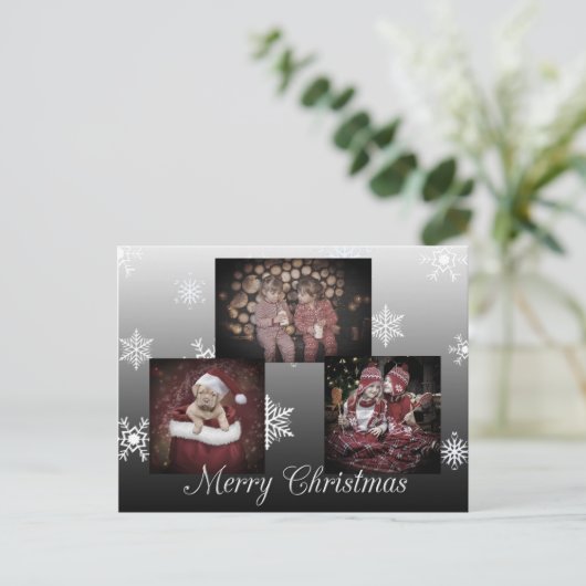 Schwarzes Personalisiertes Foto Postkarte (Stehend Vorderseite)