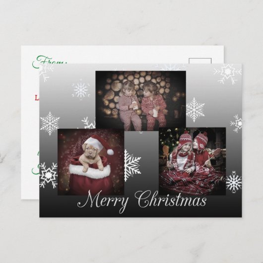 Schwarzes Personalisiertes Foto Postkarte (Vorne/Hinten)