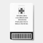 Schwarzes Personalisiertes Krankenhaus oder Klinik Ausweis (Rückseite)