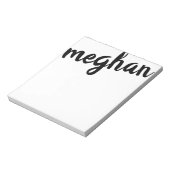 Schwarzes Personalisiertes Notepad mit Big Name Notizblock (Rotiert)