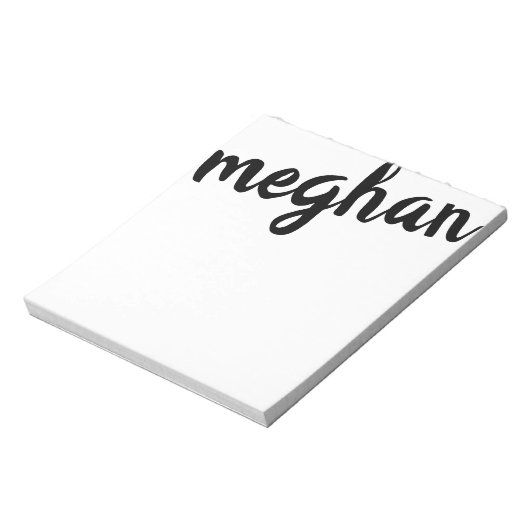 Schwarzes Personalisiertes Notepad mit Big Name Notizblock (Rotiert)