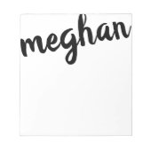 Schwarzes Personalisiertes Notepad mit Big Name Notizblock (Vorderseite)