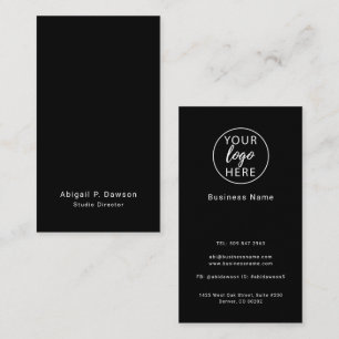 Schwarzes personalisiertes professionelles Logo Visitenkarte