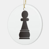Schwarzes Pfandschachstück Keramikornament (Links)
