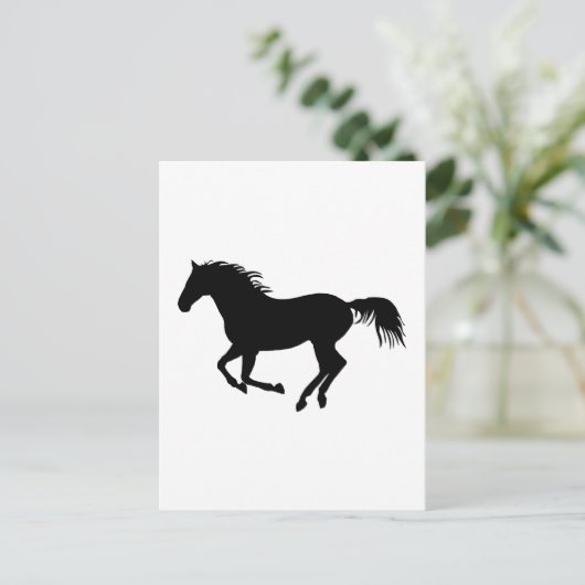 Schwarzes Pferd 1 Postkarte (Stehend Vorderseite)