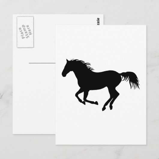 Schwarzes Pferd 1 Postkarte (Vorne/Hinten)