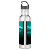 Schwarzes Pferd Aquamariner Himmel und Wasser Edelstahlflasche (Rückseite)