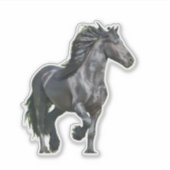 Schwarzes Pferd Aufkleber (Vorderseite)