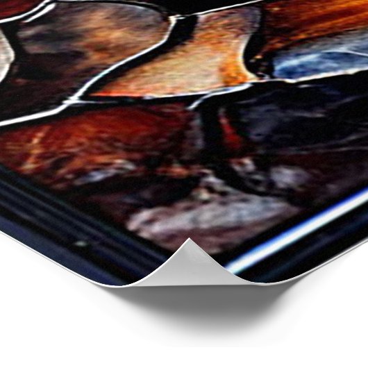 Schwarzes Pferd aus Glas Poster (Ecke)