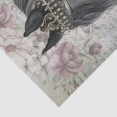 Schwarzes Pferd Blumendekoupage Seidenpapier (Detail)