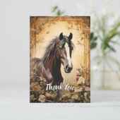 Schwarzes Pferd Dankeskarte (Stehend Vorderseite)