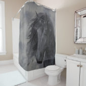Schwarzes Pferd Duschvorhang (Beispiel)