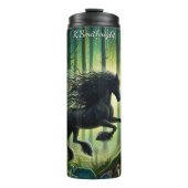 Schwarzes Pferd Enchanted Forest Pilze Thermosbecher (Vorderseite)