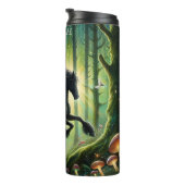 Schwarzes Pferd Enchanted Forest Pilze Thermosbecher (Nach rechts gedreht)