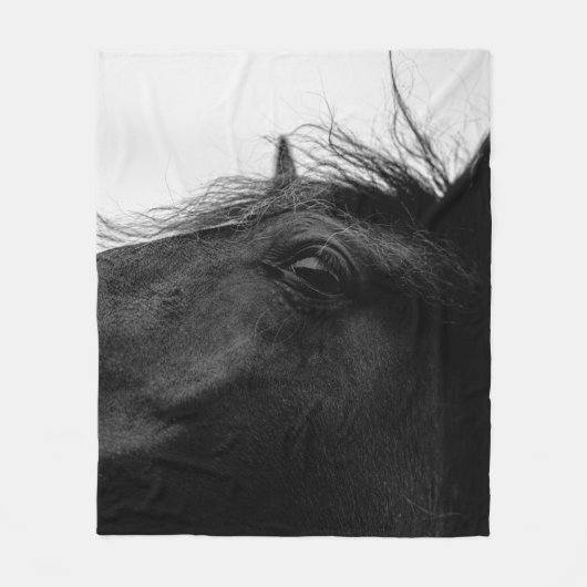 SCHWARZES PFERD FLEECEDECKE (Vorderseite)