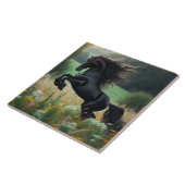 Schwarzes Pferd Fliese (Seite)