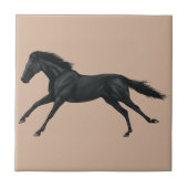 Schwarzes Pferd Fliese (Vorderseite)