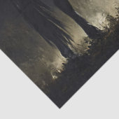 Schwarzes Pferd im Nebelwald Seidenpapier (Ausschnitt)