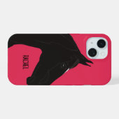 Schwarzes Pferd iPhone 15 Hülle (Rückseite (Horizontal))