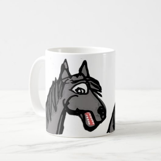 Schwarzes Pferd Kaffeetasse (Vorderseite Links)