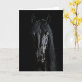 Schwarzes Pferd Karte (Gelbe Blume)