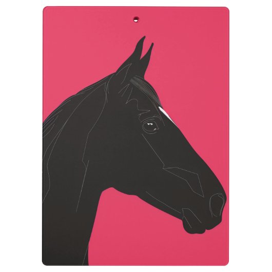 Schwarzes Pferd Klemmbrett (Rückseite)